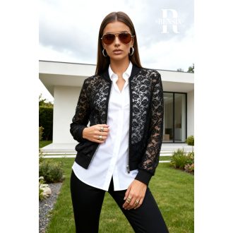 Rensix Lace csipke kardigán, fekete arany zippes