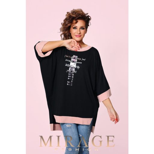 Mirage Zinajda bő tunika, fekete