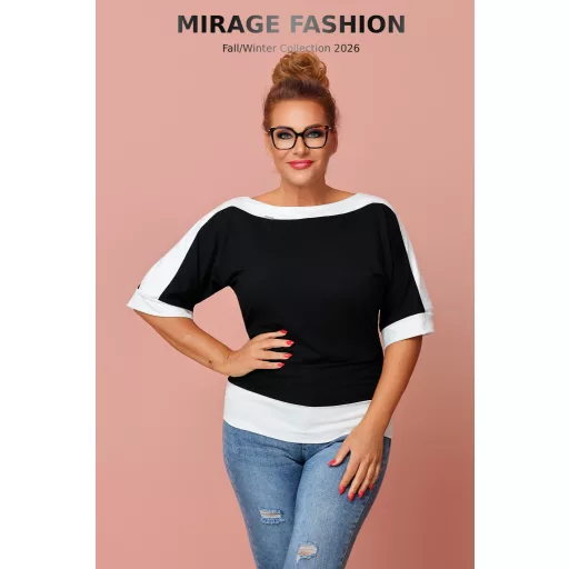 Mirage Tennessy csónaknyakú felső, fekete