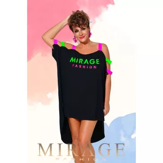 Mirage Litta vállán neon pántos tunika, fekete