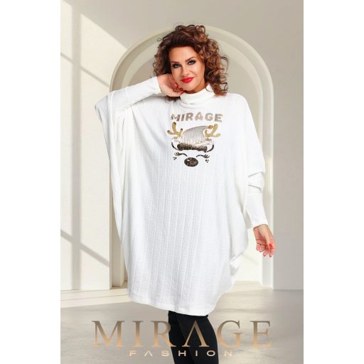 Mirage Pankota vastag bordás kötött ruha, krém