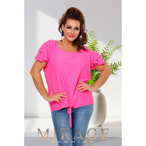 Mirage Mojra lepke ujjú felső, neon pink