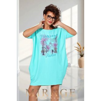 Mirage Liza silky szatén zsebes tunika, menta