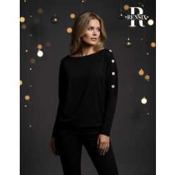 Rensix Button díszgombos felső, fekete