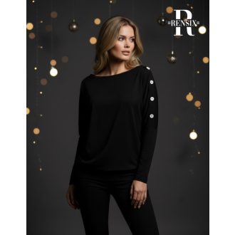 Rensix Button díszgombos felső, fekete