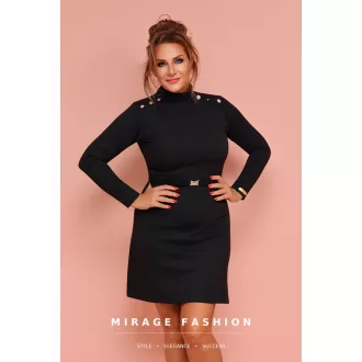 Mirage Eklektika díszgombos ruha, fekete