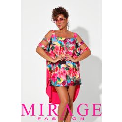 Mirage Krisna vállán pántos tunika, pink virágos