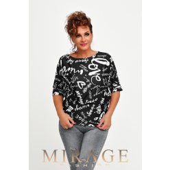 Mirage League csónyaknyakú felső, írásos Mirage League csónyaknyakú felső, írásos