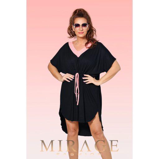 Mirage Venezuela mell alatt húzókás ruha, fekete-papaya