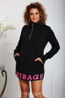 Mirage Szenegál zippes pulóver, fekete