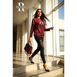 Rensix plüss anyagú passzés felső, burgundi