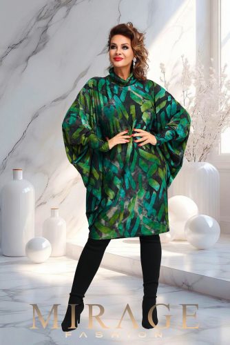 Mirage Pankota bő ruha, zöld mintás