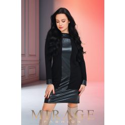 Mirage Cocoa bőrbetétes ruha, fekete Mirage Cocoa bőrbetétes ruha, fekete