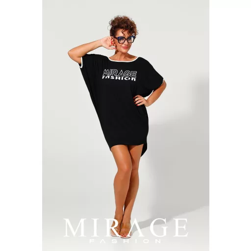 Mirage Livy hátán kivágott bő tunika, fekete