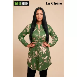 La Chére Rita húzókás tunika, zöld mintás