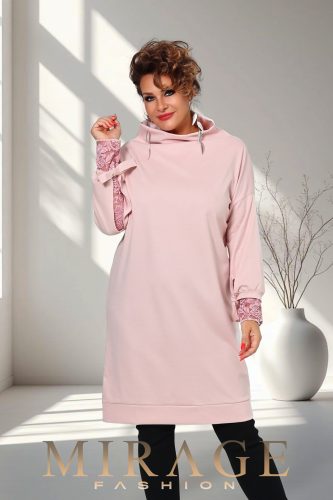 Mirage Odett csipke ujjú pulóver, púder