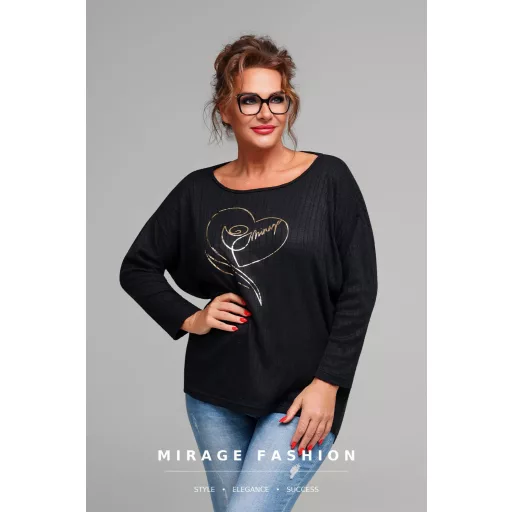 Mirage Okker kötött bordázott tunika, szürke