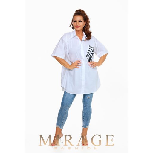 Mirage Avery bő ingtunika, fehér