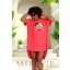 Mirage Helen silky szatén tunika, neon korall