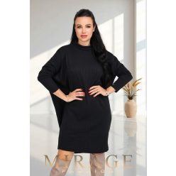 Mirage Melanie bordázott kötött pulóver, fekete