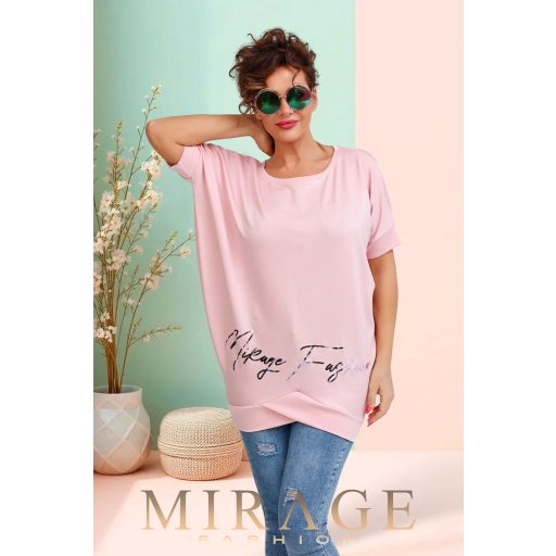 Mirage Robertina bő tunika, babarózsaszín