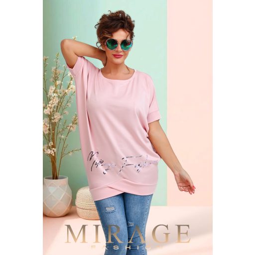 Mirage Robertina bő tunika, babarózsaszín