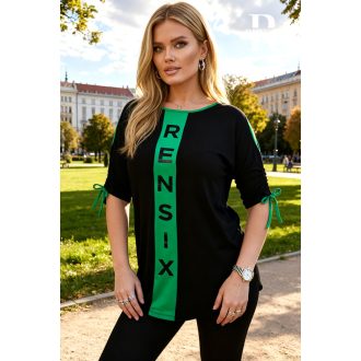 Rensix Gap vállain nyitott bő felső, fekete-zöld