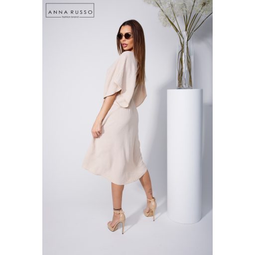 Anna Russo Dorothy átlapolt ruha, bézs