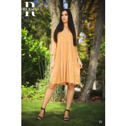 Rensix Olivia háromnegyedes ujjú ruha, barna