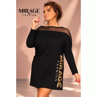 Mirage Szamóca neccbetétes tunika, fekete