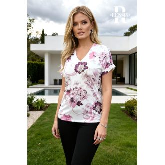 Rensix Flower gumis aljú felső, mintás