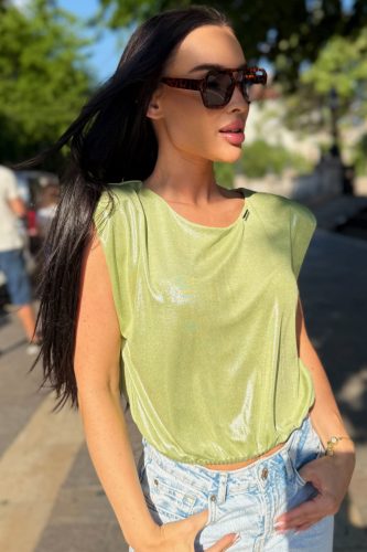 Anna Russo Shiny Kayla rövid felső, zöld