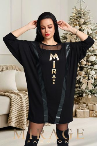 Mirage Rebeka bőrbetétes tunika, fekete