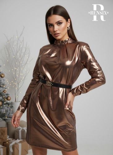 Rensix Element metál fényű ruha, arany