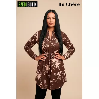 La Chére Rita húzókás tunika, barna mintás