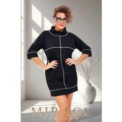 Mirage Szaby díszvarrásos puntó ruha, fekete