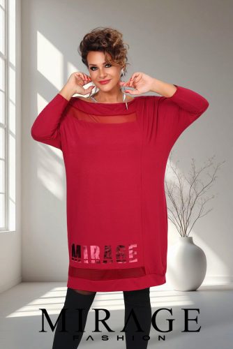 Mirage Lotty necc betétes ruha, bordó