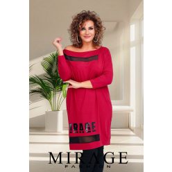 Mirage Lotty necc betétes ruha, bordó