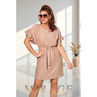 Mirage Esther fodros ujjú öves ruha, bézs