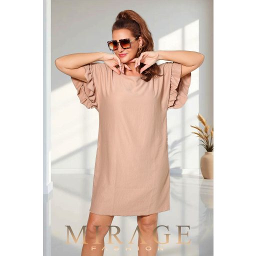 Mirage Esther fodros ujjú öves ruha, bézs