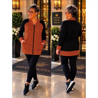 Fashion by Xéna kardigán kabátka, tyúkláb mintás