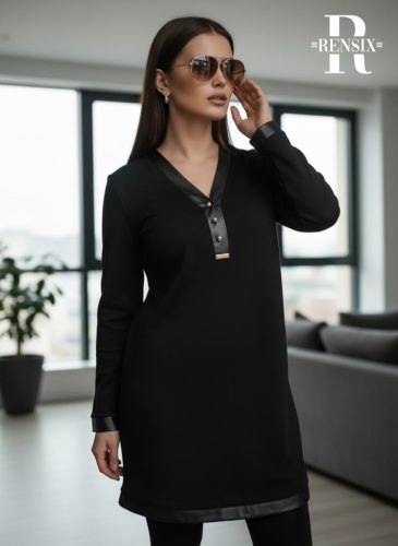 Rensix Tissaia díszgombos ruha, fekete