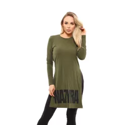 Nazyra Maya hosszú ujjú felső-tunika, khaki
