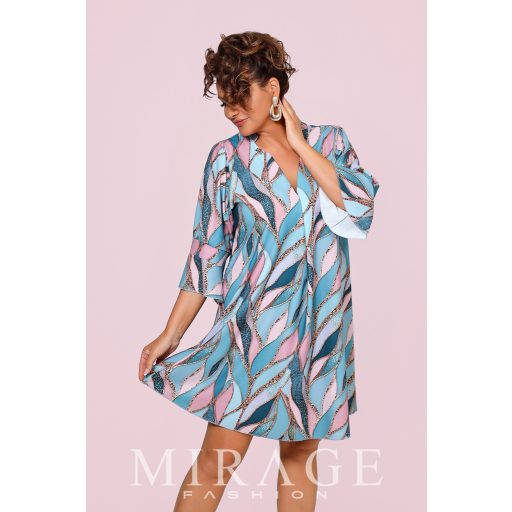 Mirage Flamingó fodros zsorzsett ruha, mintás