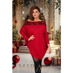 Mirage Song csipkebetétes tunika, bordó