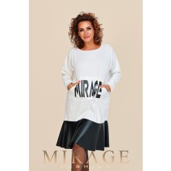 Mirage Strawberry vastag puntó ruha, krém