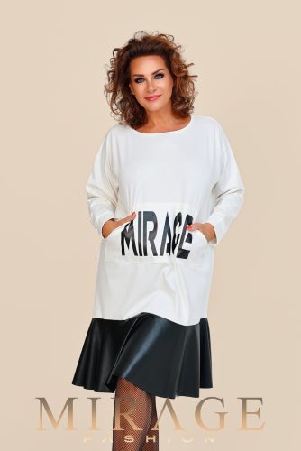 Mirage Strawberry vastag puntó ruha, krém