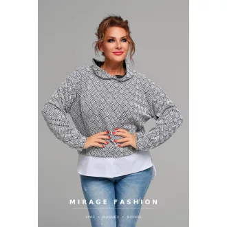 Mirage Girdán vastag jacqaurd pulóver, mintás