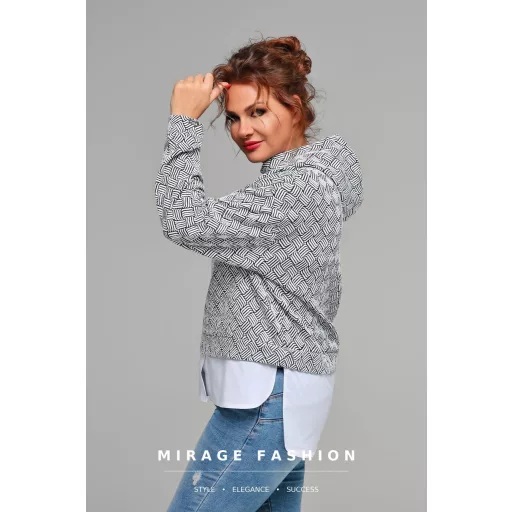 Mirage Girdán vastag jacqaurd pulóver, mintás