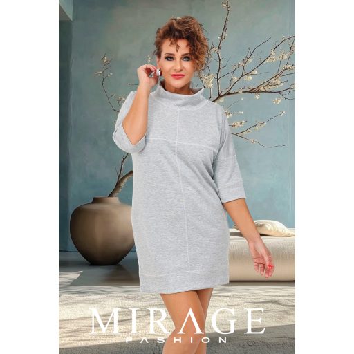 Mirage Szaby díszvarrásos nizza ruha, szürke